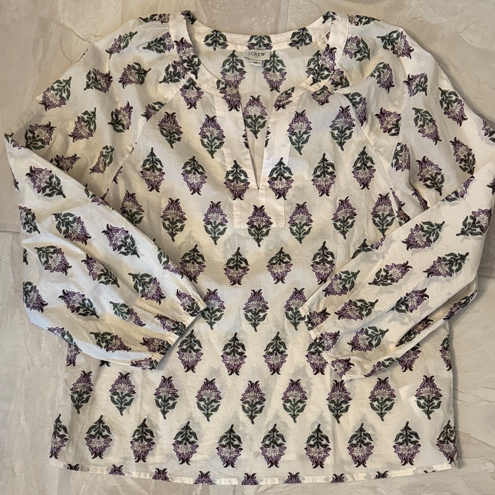 J. Crew floral popover blouse - Picture 3 of 8